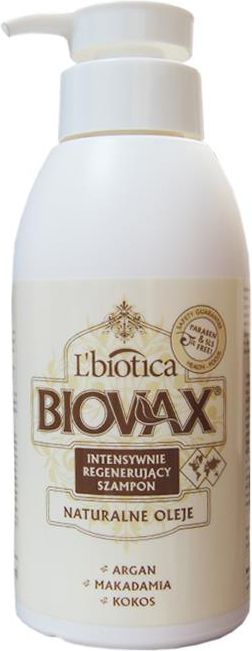 biovax argan makadamia kokos intensywnie regenerujący szampon 400ml