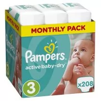 pampers pieluszki active baby 3 midi 208 szt