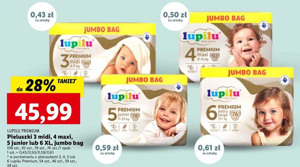 lidl pieluchy lupilu 6 cena