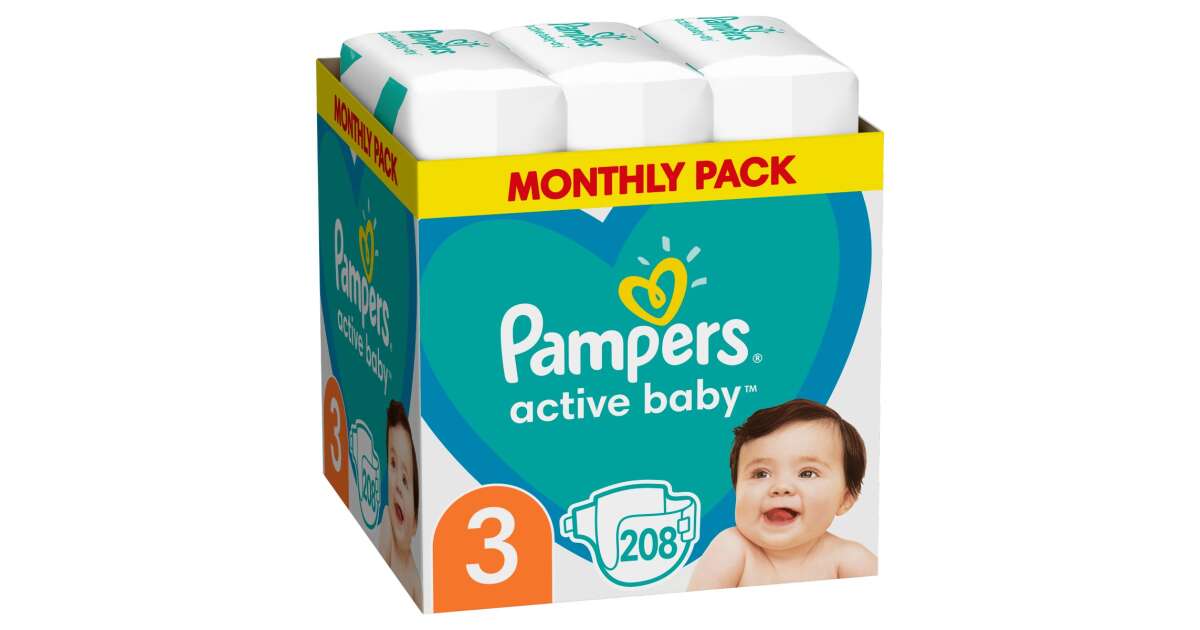 pampers activ baby 3 208 sztuk