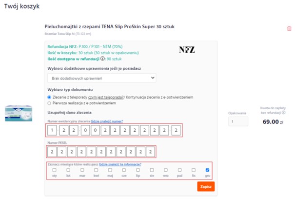 zlecenie na pieluchomajtki gdzie wyslac