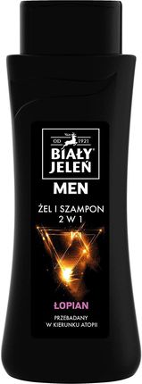 biały jeleń żel&szampon 2w1 z łopianem for men