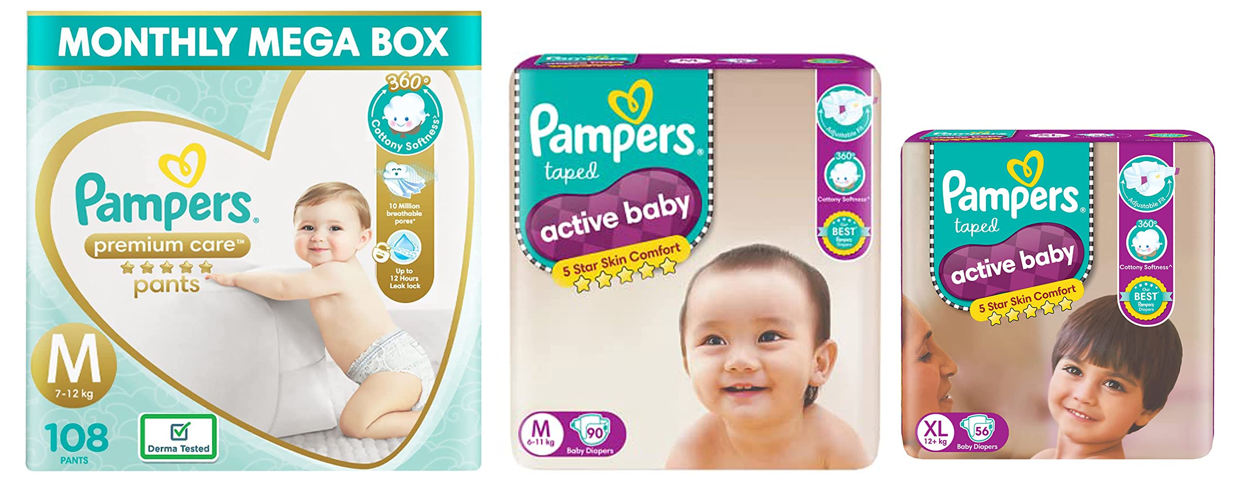 pampers active baby czy premium care