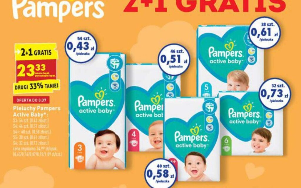 biedronka pieluchomajtki pampers mega box