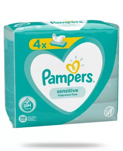 pampers sensitive chusteczki nawilżane 4 x 52 sztuk