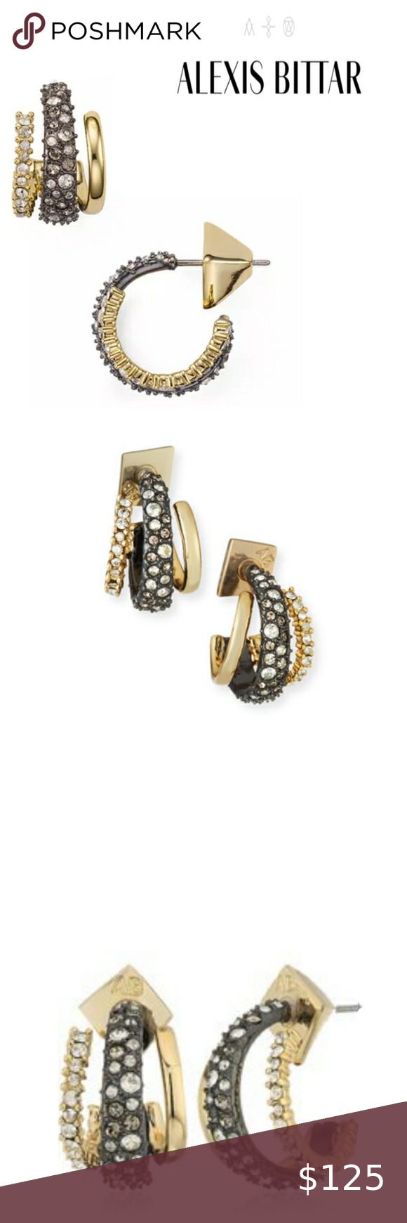 alexis bittar floating orb huggie earrings