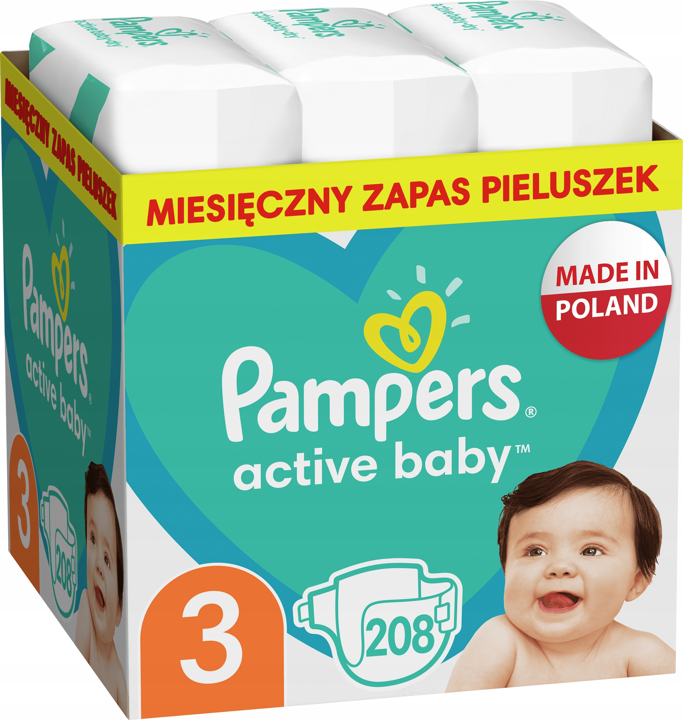 pampers active baby 3 midi 208szt