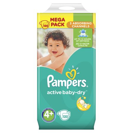 pampers active dry 4+ 120 sztuk