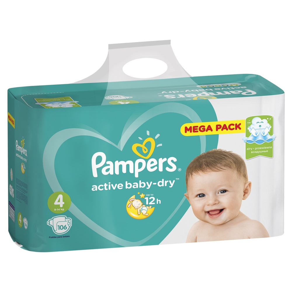 pampers active baby dry 4 mega paka