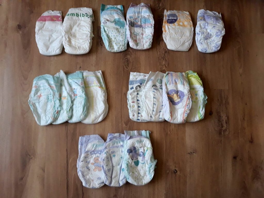 grubosc pieluch pampers