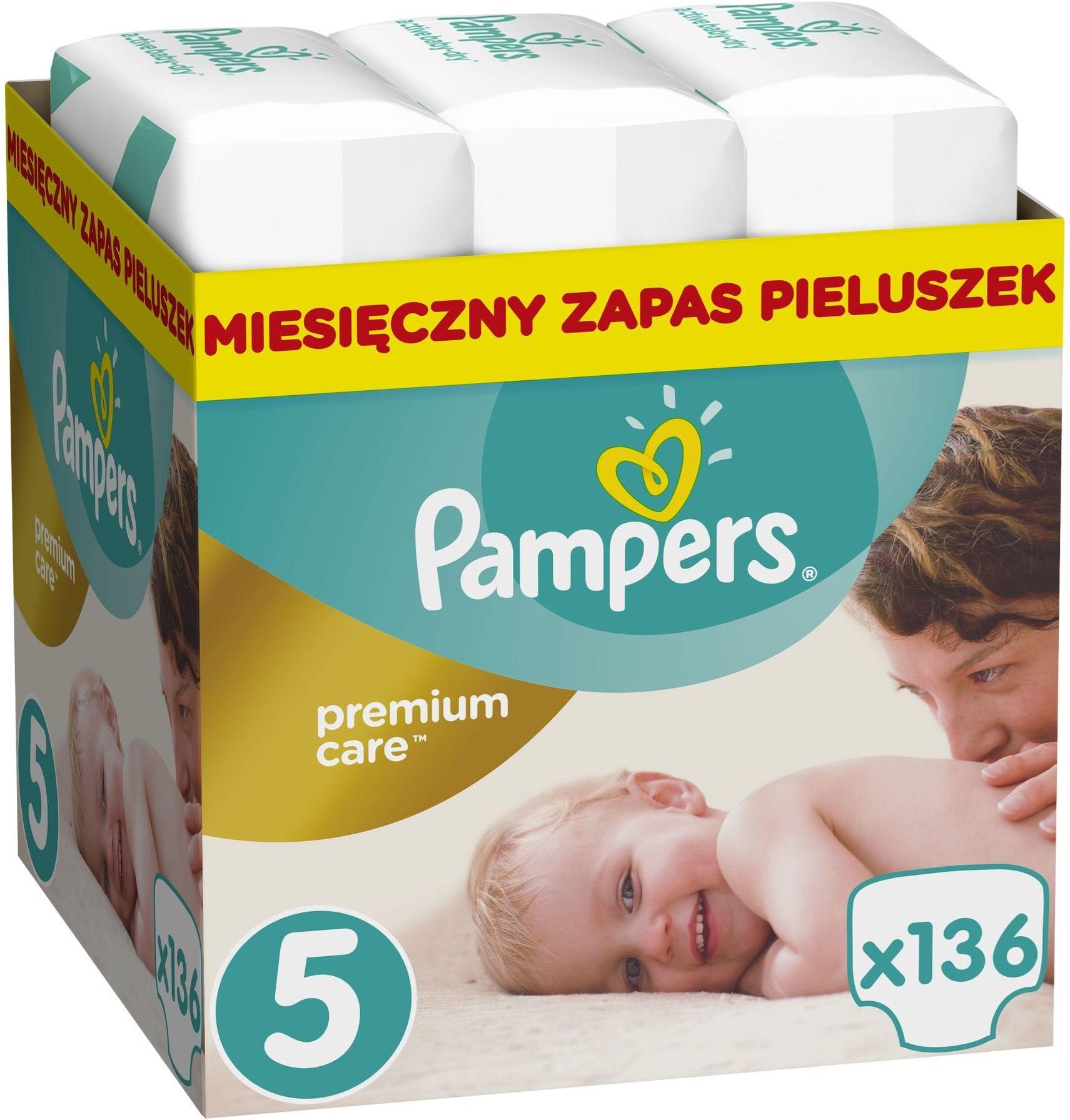 pampers pieluchy premium care 5 junior 136 sztuk