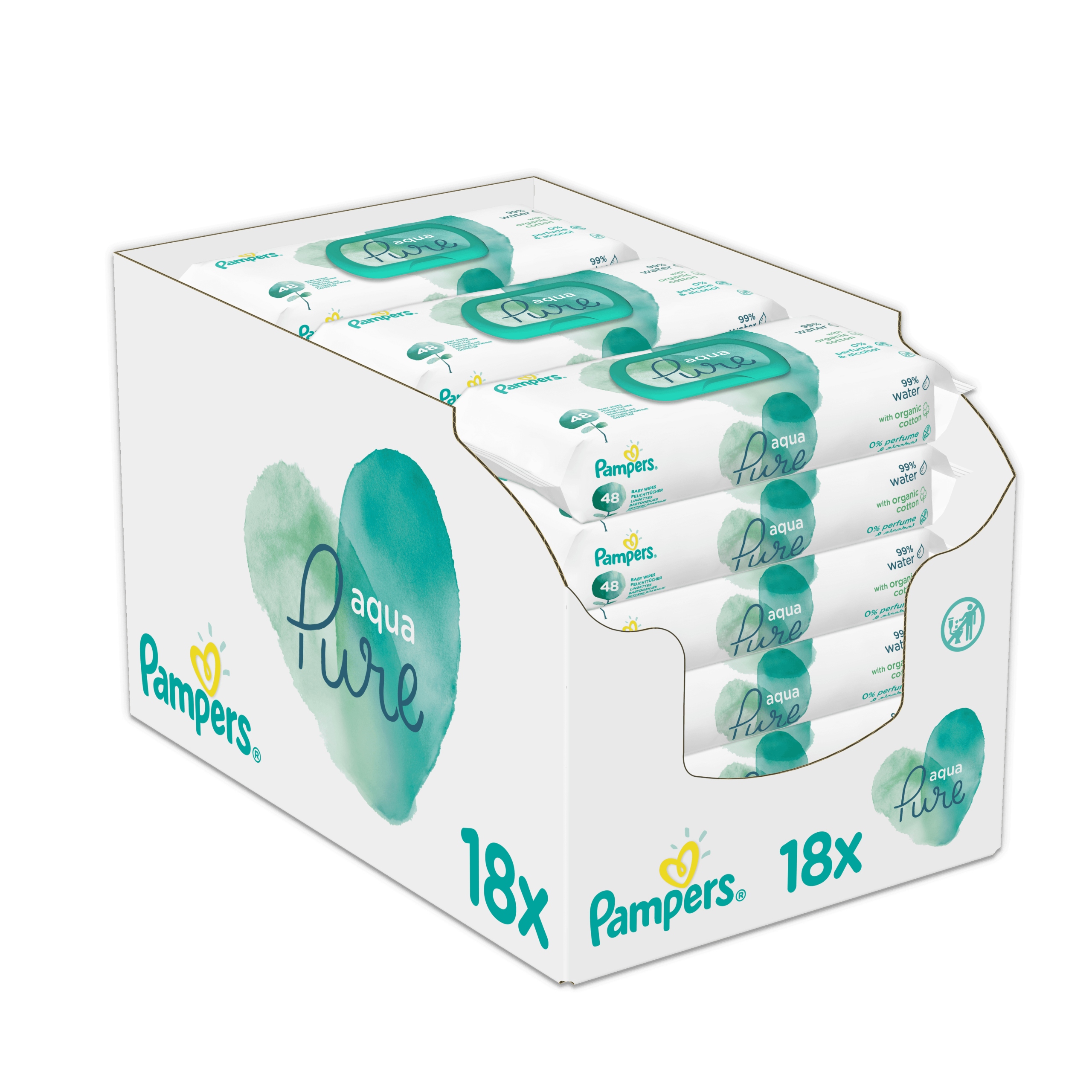 chusteczki pampers aqua pure 18x