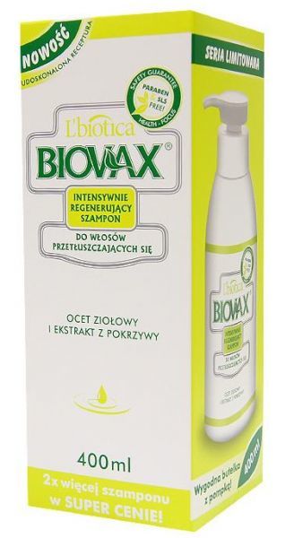 biovax szampon do włosów przetłuszczających się 400ml