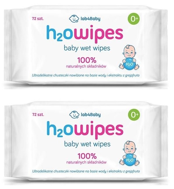 h2owipes baby chusteczki nawilżane 72 sztuki