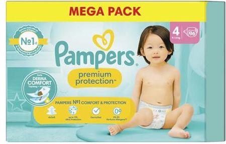 pampers żólte zielone