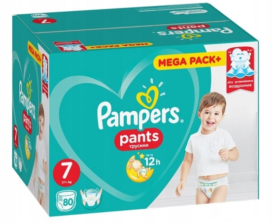 pampers pieluchomajtki pants 7 mega box 80 sztuk