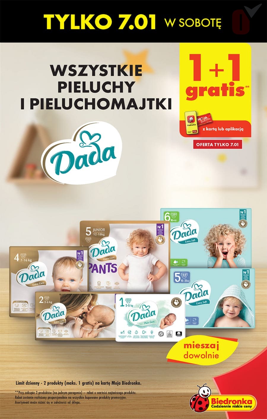 biedronka oferta pieluchy dada