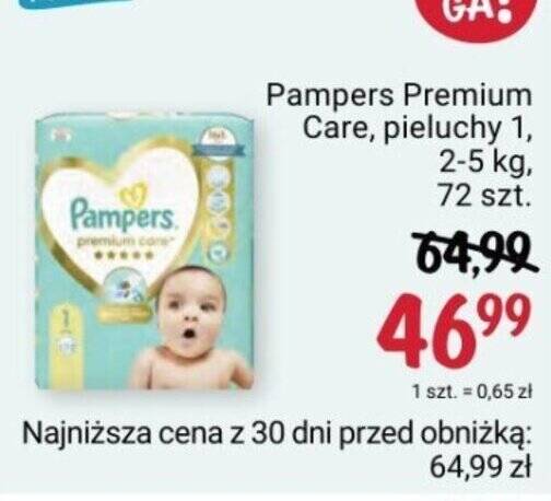 rosman pampers premium care rozmiar 1 2-5kg 22sztuki nowe