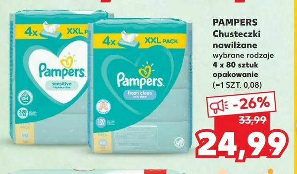 6pak mokrych chusteczek pampers kaufland