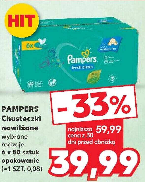 6pak mokrych chusteczek pampers kaufland