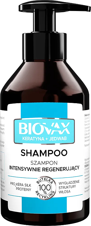 biovax intensywnie regenerujący szampon keratyna jedwab 200ml