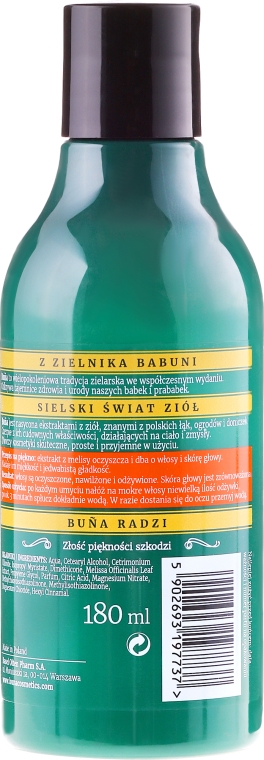 buna melisa odżywka do włosów przetłuszczających się 180ml