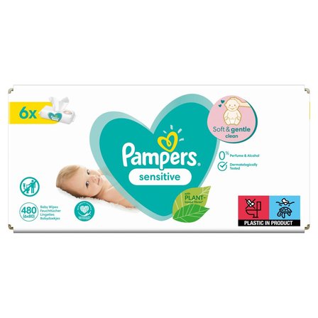 pampers sensitive chusteczki nawilżane 6x56szt