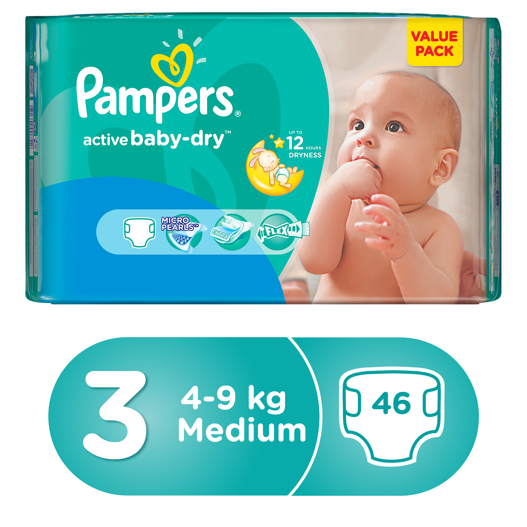 pampers activ dry 3 midi