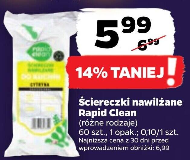 rapid clean chusteczki nawilżane zielone