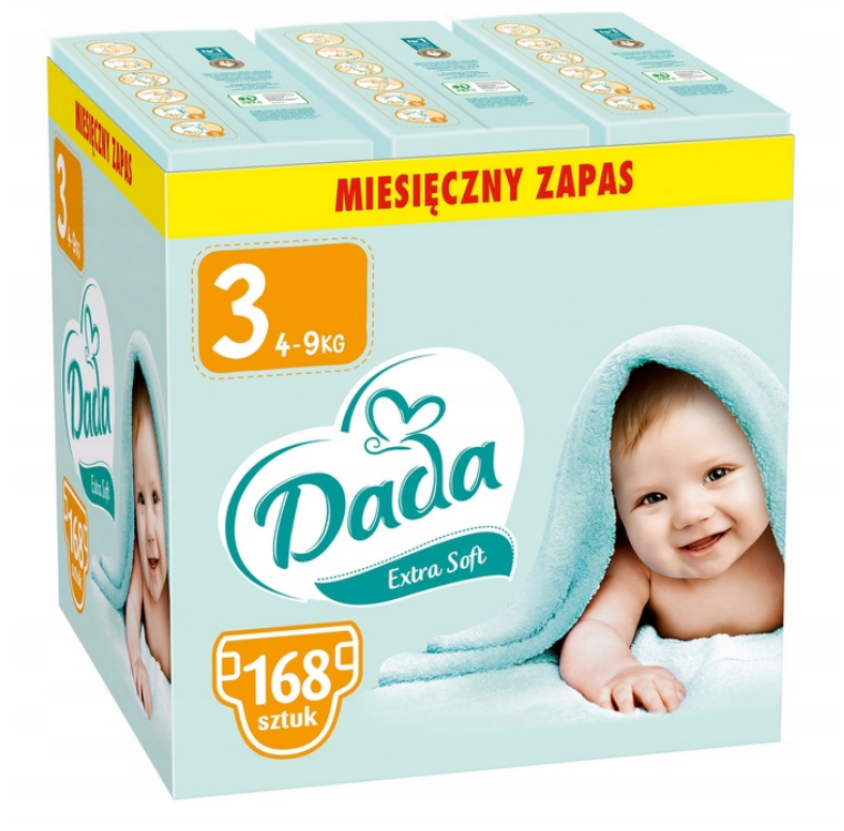 dada extra soft 3 midi pieluchy 4-9kg 60szt