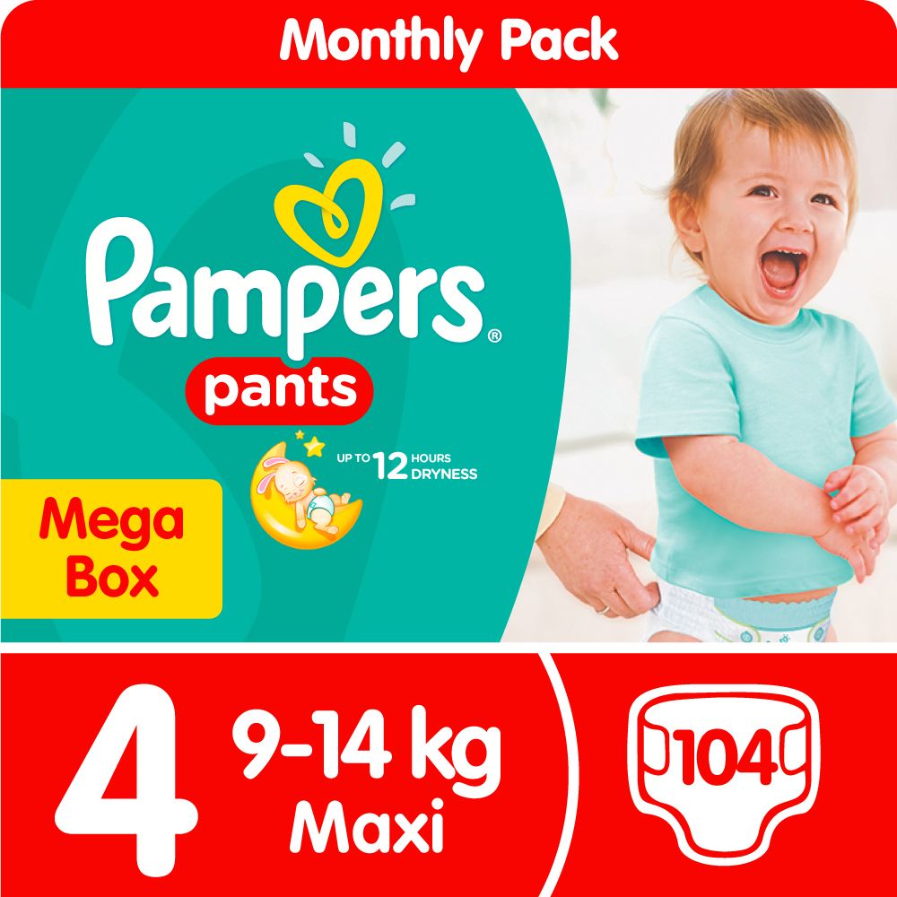 pampers pants 4 mega box maxi 104szt