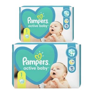 pampers active baby 1 pieluszki newborn 43 sztuk