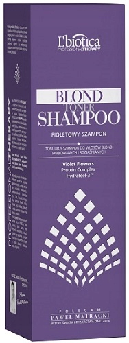 lbiotica professional therapy blond fioletowy szampon tonujący do włosów blond