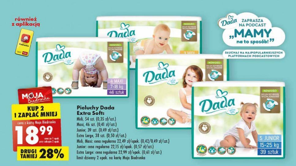 pieluchy dada maxi biedronka