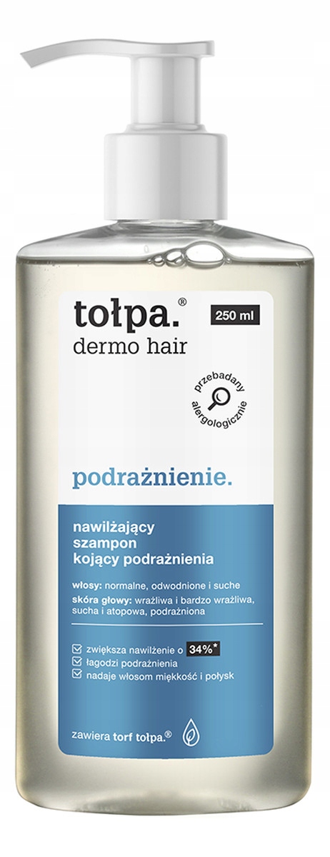 tołpa dermo hair szampon nawilżający kojący 250 ml