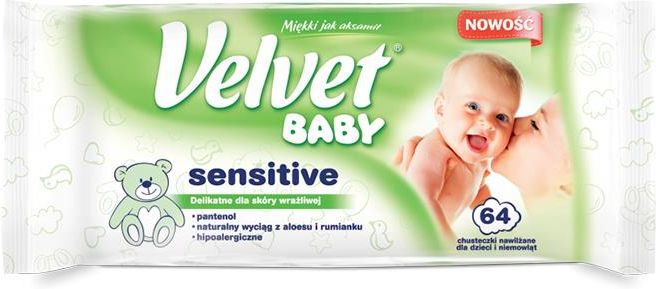 velvet_baby pure chusteczki nawilżane dla dzieci i niemowląt 64szt