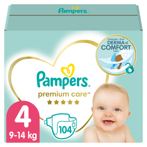 pieluchomajtki pampers premiumcare4 mega box