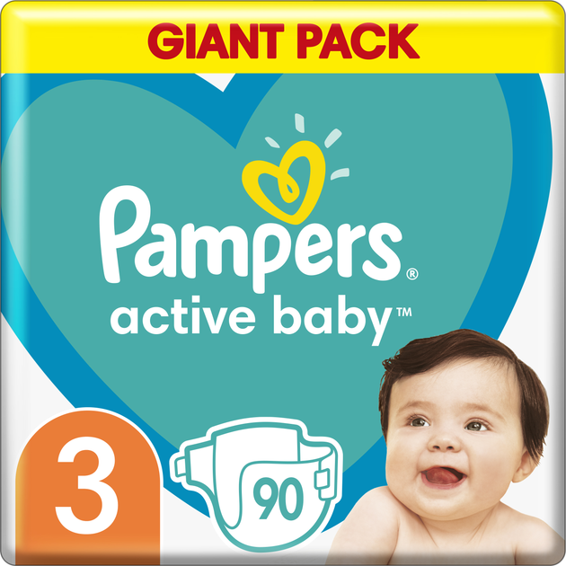 pieluchy pampers active baby giant pack 3 midi 90 szt