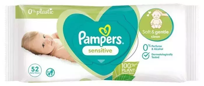 pampers sensitive chusteczki nawilżane 4 x 52 sztuk