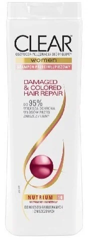 clear clear damaged & coloured hair szampon przeciwłupieżowy 400 ml