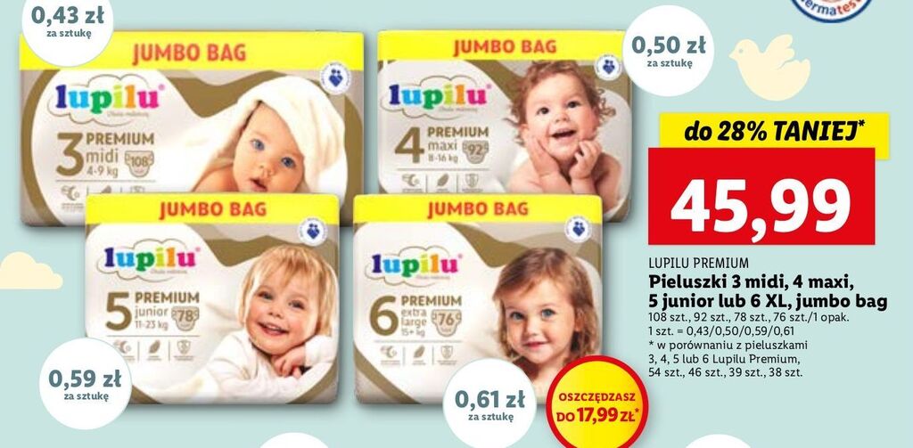 lidl pieluchy lupilu 6 50