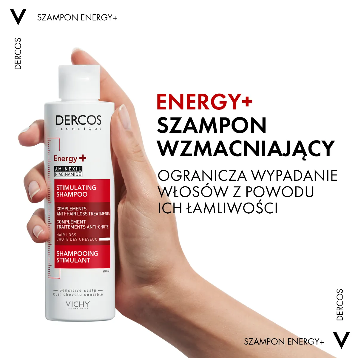 dercosdercos szampon energetyzujący wspierający kurację na wypadanie włosów