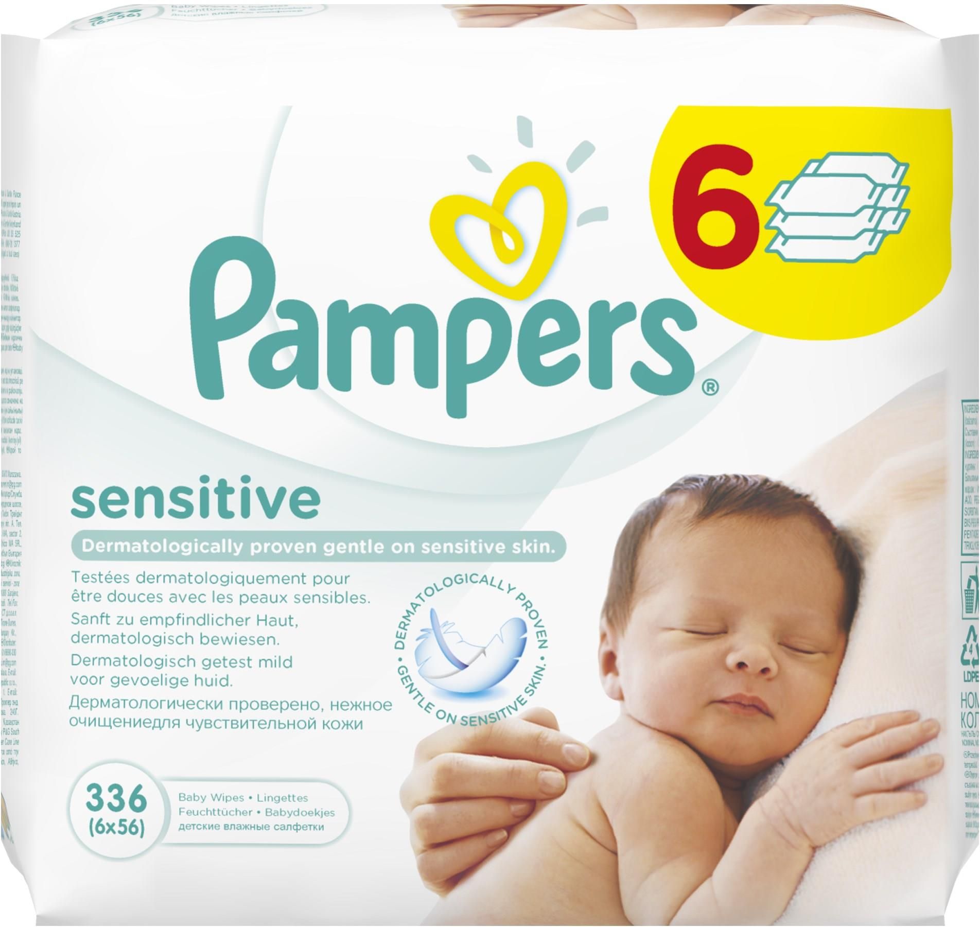 chusteczki pampers sensitive 6szt ceneo