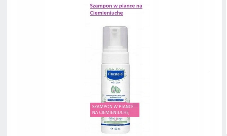 mustela szampon w piance dla niemowlat na ciemieniuchę