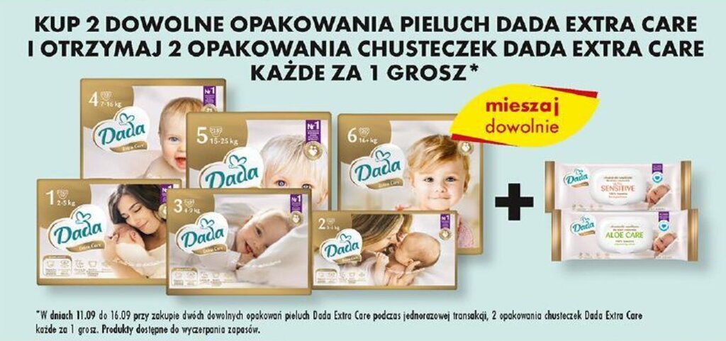 opakowanie pampers pieluszek za 1 grosz