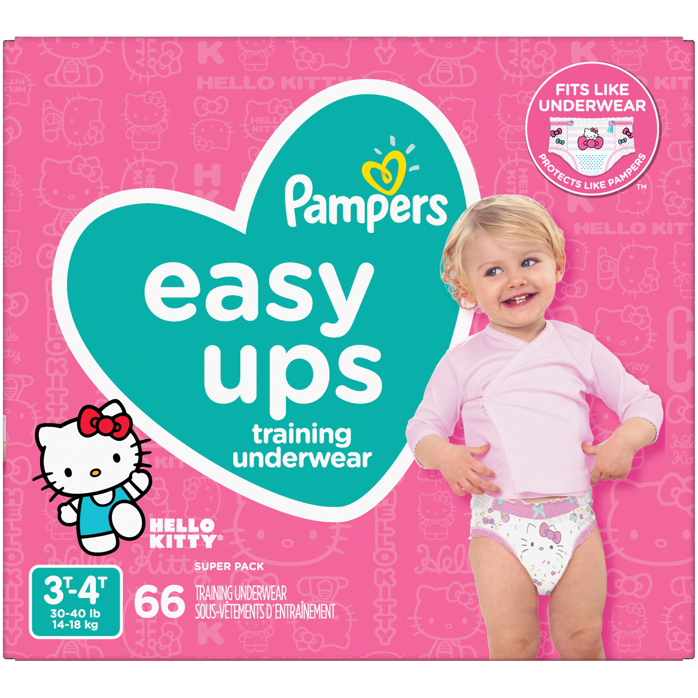 pampers easy ups hello kitty which side is the front