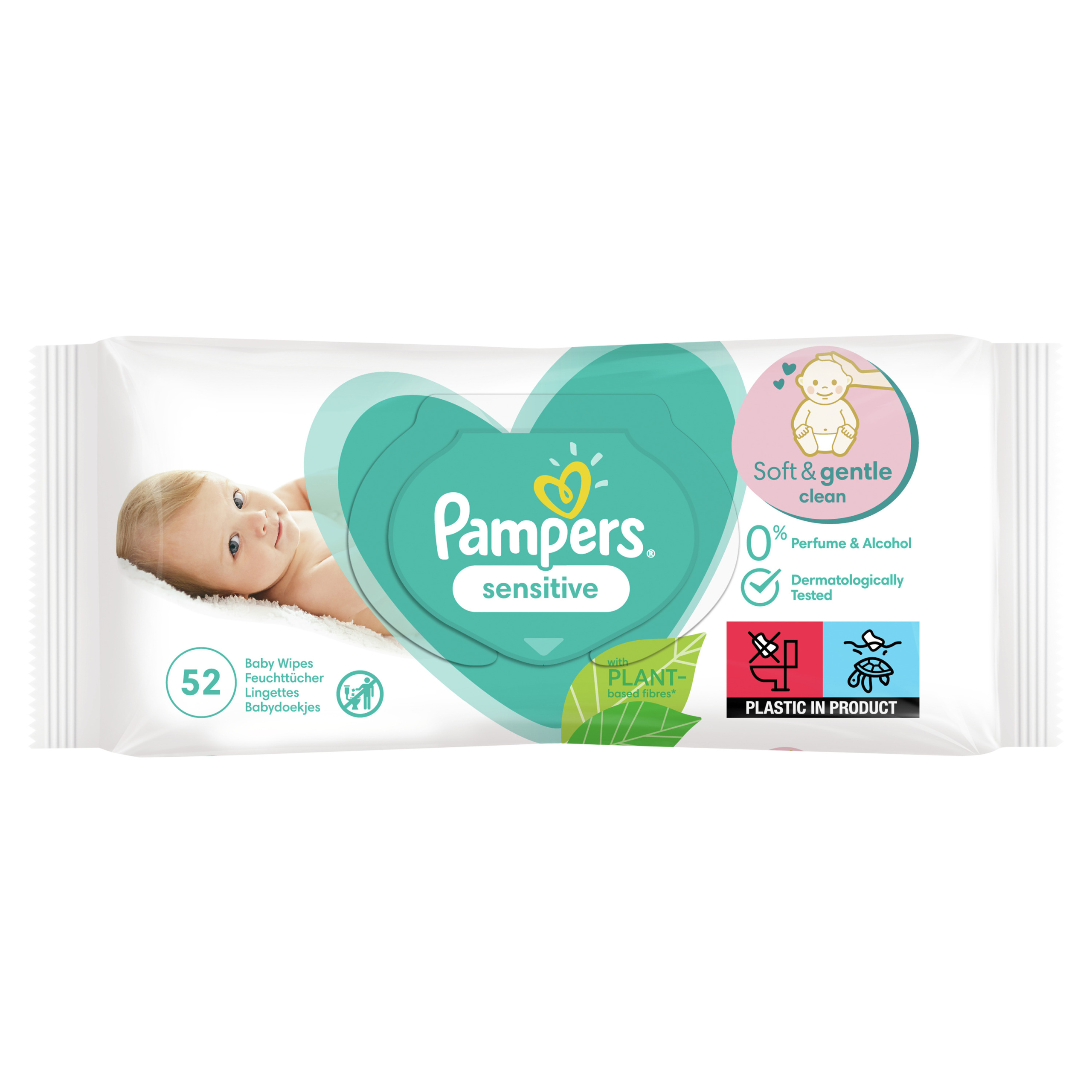 pampers sensitive chusteczki dla niemowląt 4 x 56 szt