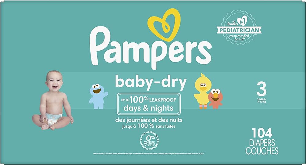 pampers size 3 204 count