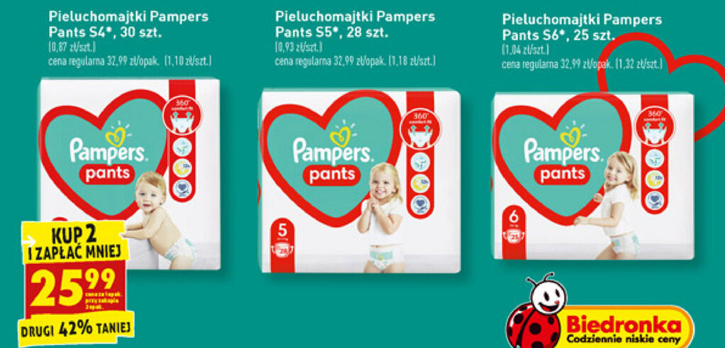 biedronka pieluchomajtki pampers