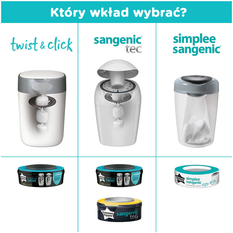 tommee tippee kosz na pieluchy sangenic simplee worki